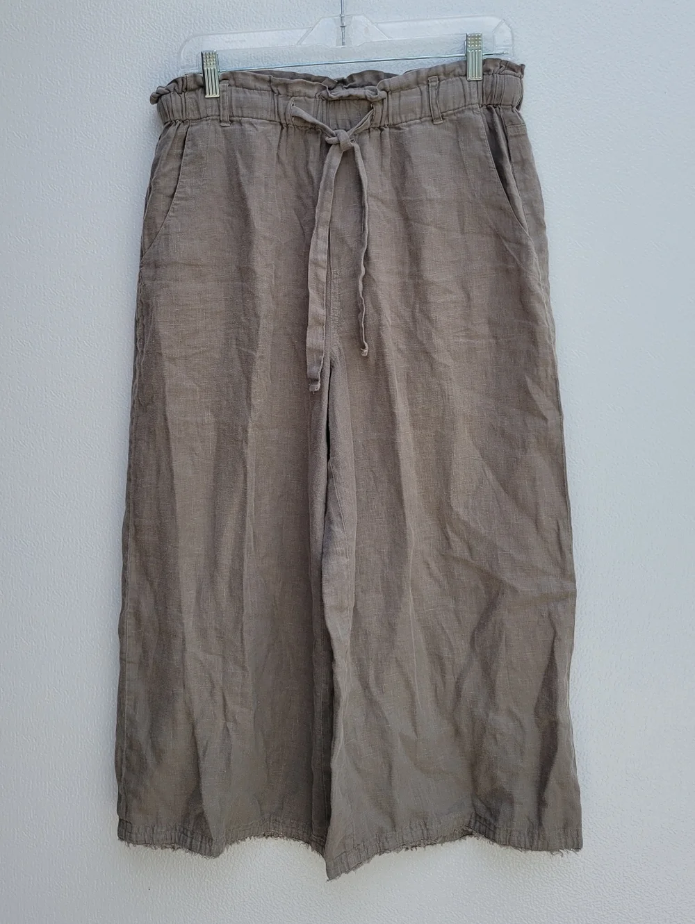 Cloth & stone Size M Women Relaxed Drawstring Wide-Leg Pants - Taupe